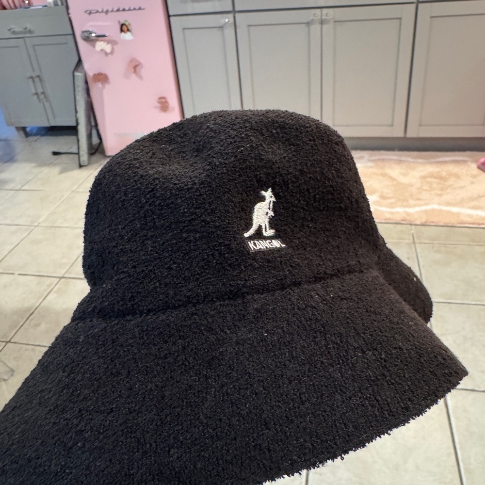 Kangol Black Textured Bucket Hat